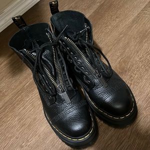 SINCLAIR MILLED NAPPA LEATHER PLATFORM BOOTS